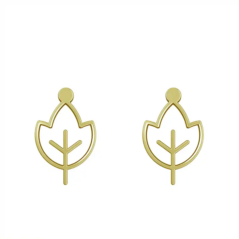 گوشواره طلا 18 عیار زنانه مدوپد مدل برگ کد GA1-15900