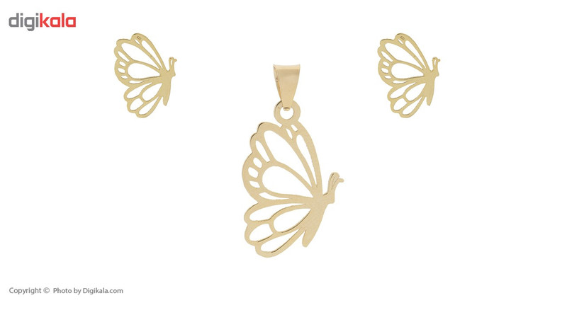 نیم ست طلا 18 عیار ماهک مدل MS0214 طرح پروانه