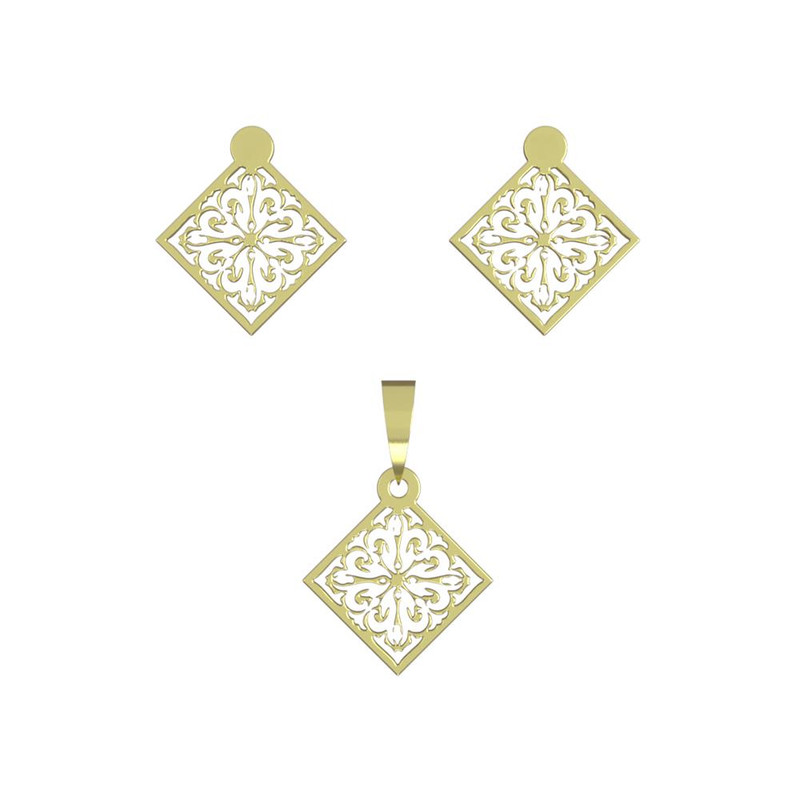 نیم ست طلا 18 عیار زنانه مدوپد مدل اسلیمی کد NA10361