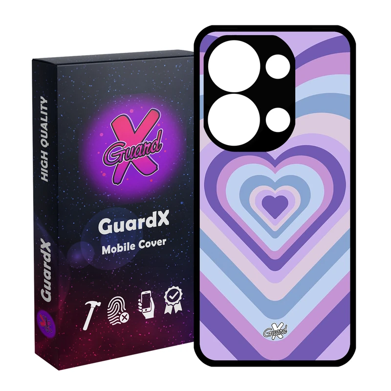 کاور گارد ایکس طرح قلب مدل Glass10534 مناسب برای گوشی موبایل شیائومی Redmi Note 13 Pro 4G / Poco M6 Pro 4G