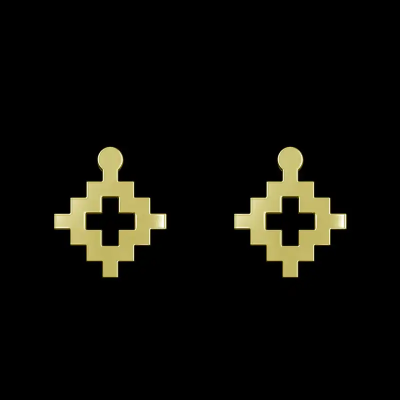 گوشواره طلا 18 عیار زنانه مدوپد مدل هندسی کد GA1-15004