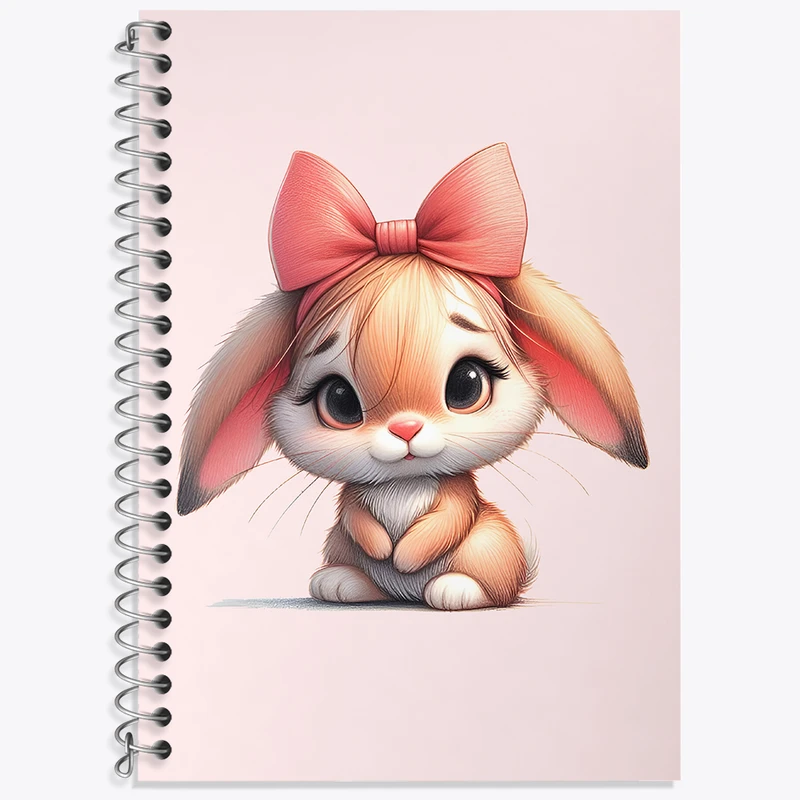 دفتر زبان 50 برگ خندالو مدل دو خط طرح خرگوش کیوت کد N4645