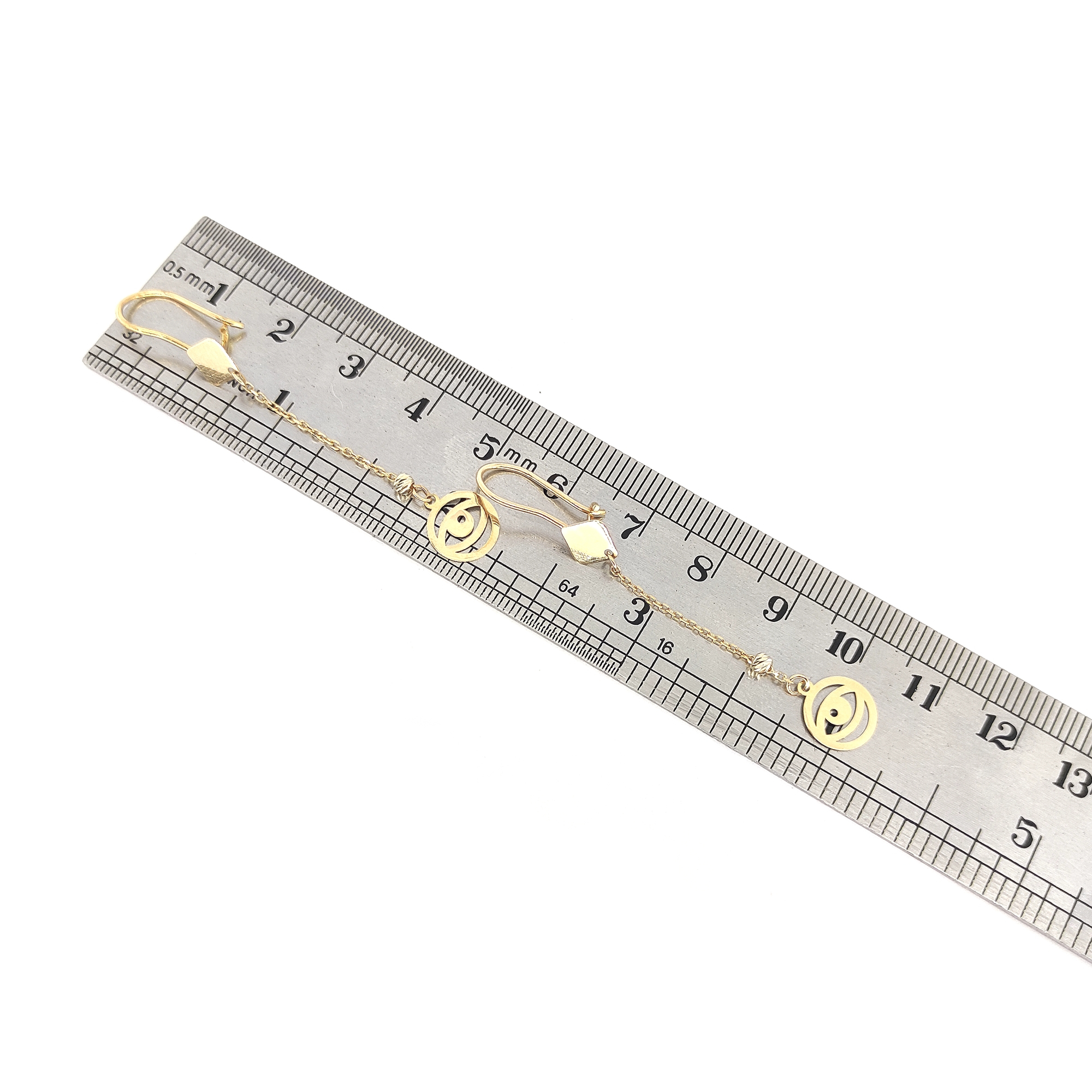 گوشواره طلا 18 عیار زنانه طلا و جواهرسازی افرا مدل چشم نظر 146