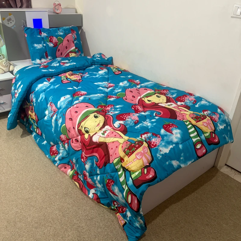 سرویس خواب 1 نفر 3 تکه مدل توت فرنگی