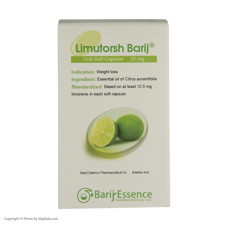 کپسول لیموترش  باریج اسانس - 25 میلی گرم بسته 30 عددی