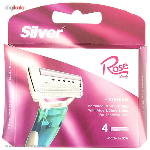 تیغ یدک سیلور مدل Rose بسته 4 عددی