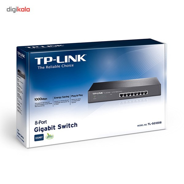 سوییچ 8 پورت گیگابیت و دسکتاپ/رکمونت تی پی-لینک مدل TL-SG1008 1