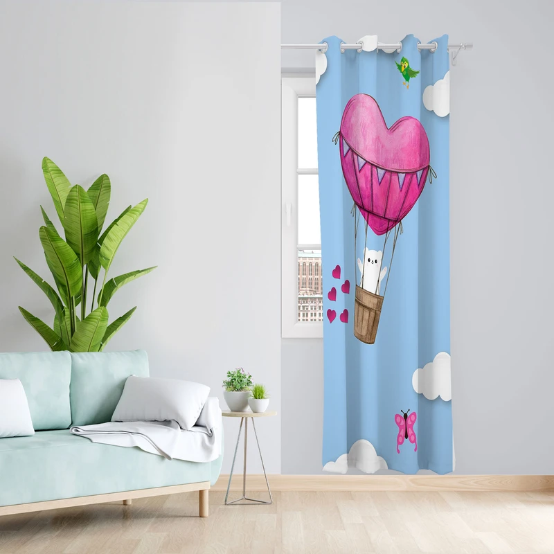  پرده مدل اتاق کودک مخمل پانچی کد 1263 سایز 140x280 سانتی متر