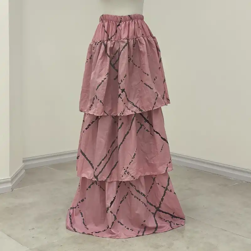 دامن چین‌دار زنانه مدل طناز رنگ صورتی