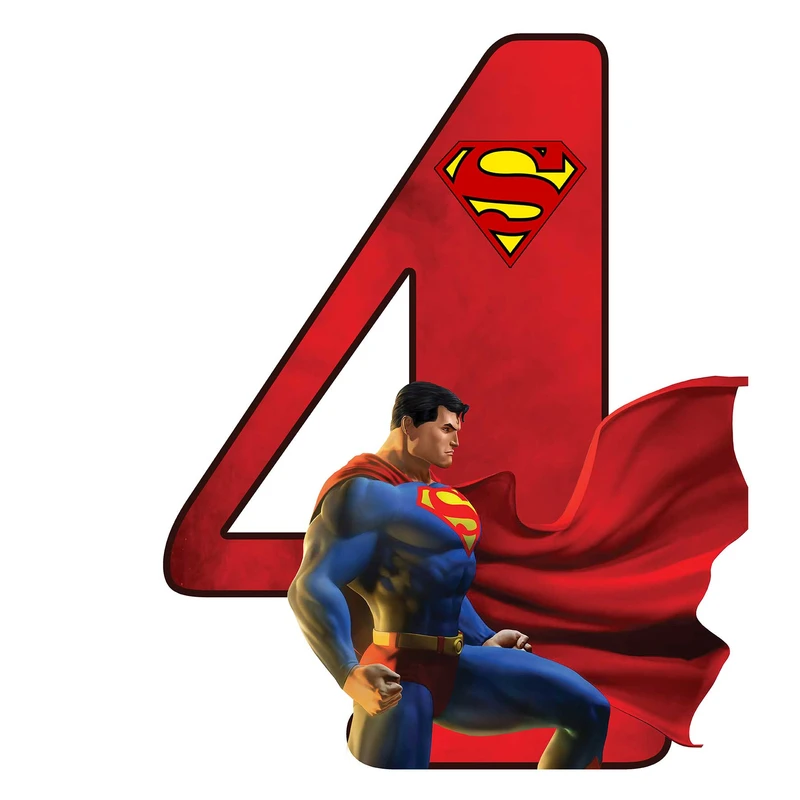   استند رومیزی تولد مدل عدد 4 طرح سوپرمن کد 1227