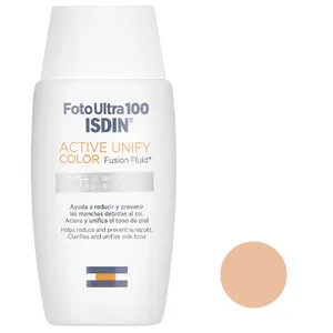 فلوئید ضد آفتاب رنگی ایزدین SPF50 مدل ACTIVE UNIFY محافظ UVA ،UVB، ضد آب، مناسب انواع پوست حجم 50 میلی‌لیتر...