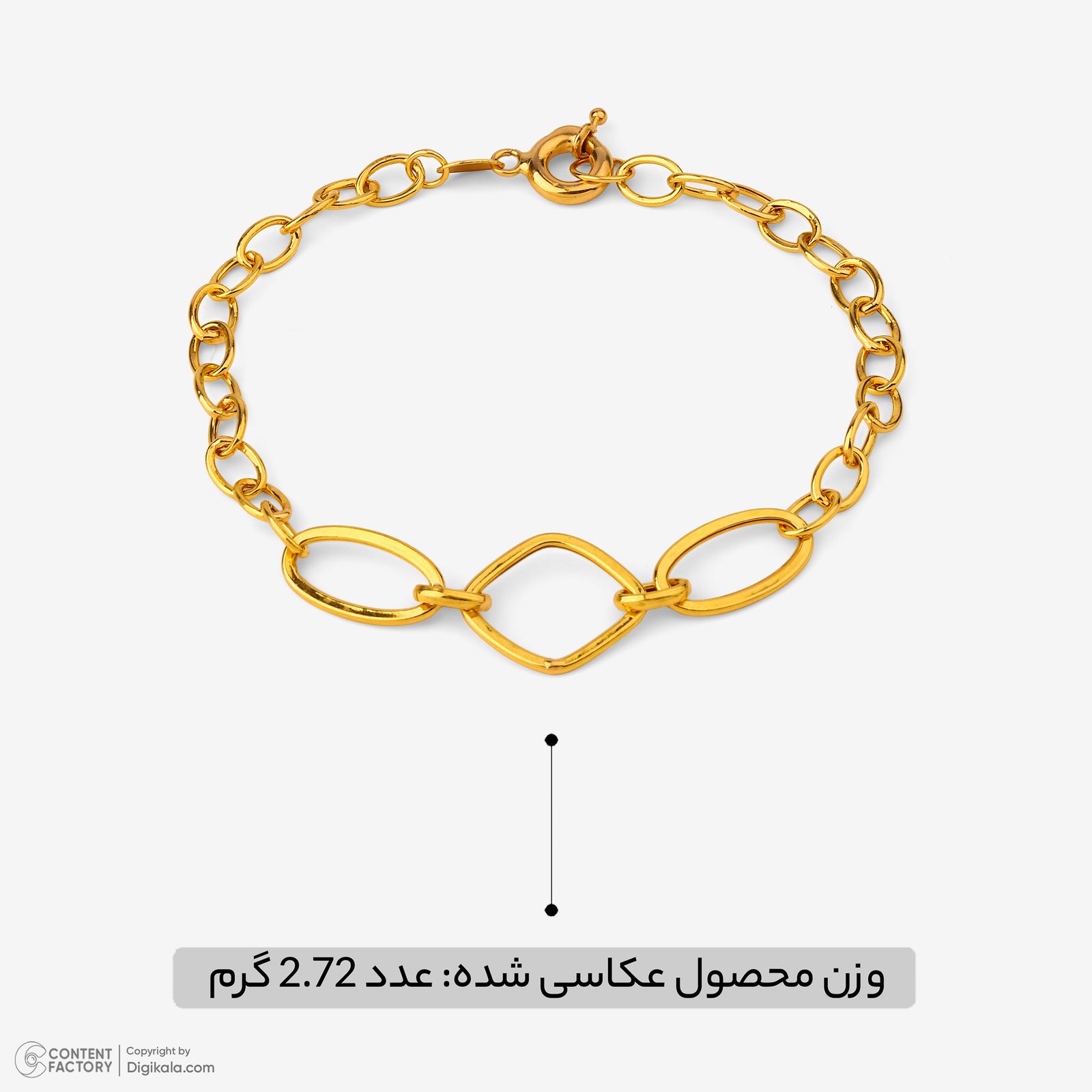 دستبند زنجیری طلا کم اجرت 18 عیار زنانه حانیه مدل 2054 -  - 7