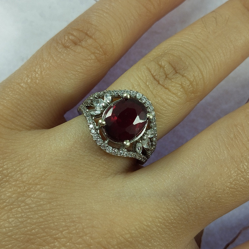 انگشتر نقره زنانه سلین کالا مدل یاقوت سرخ کد 54