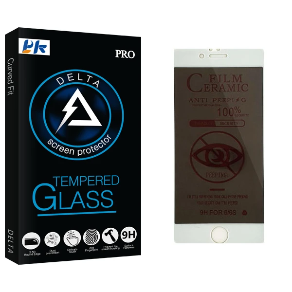 محافظ صفحه نمایش حریم شخصی پی کی مدل Delta Glass مناسب برای گوشی موبایل اپل iPhone 6