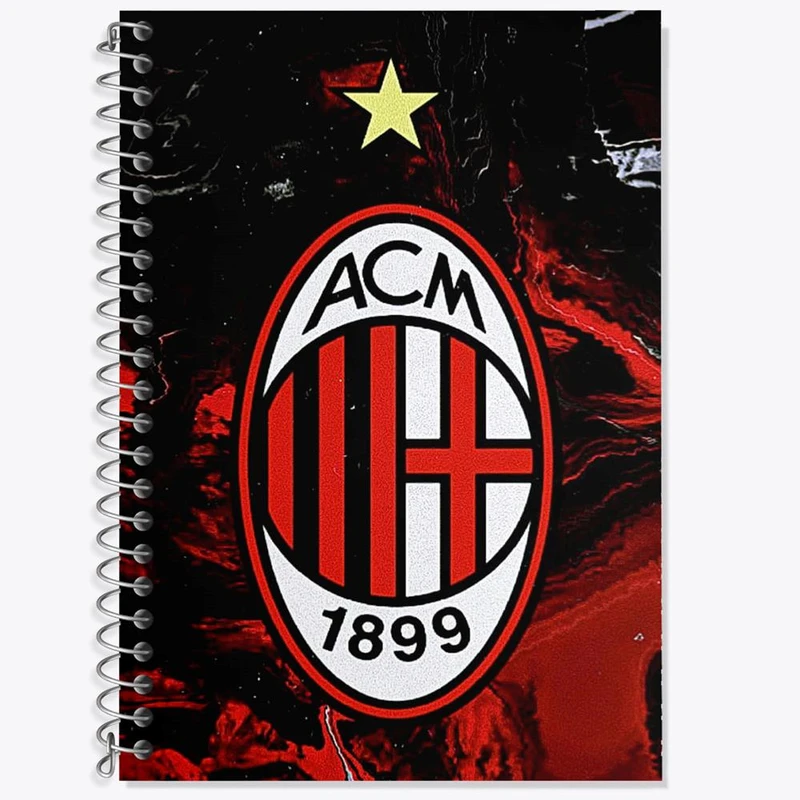 دفتر زبان 50 برگ خندالو مدل سه خط طرح باشگاه آث میلان کد 27253