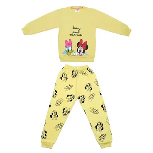 ست سویشرت و شلوار دخترانه مدل میکی موس رنگ زرد