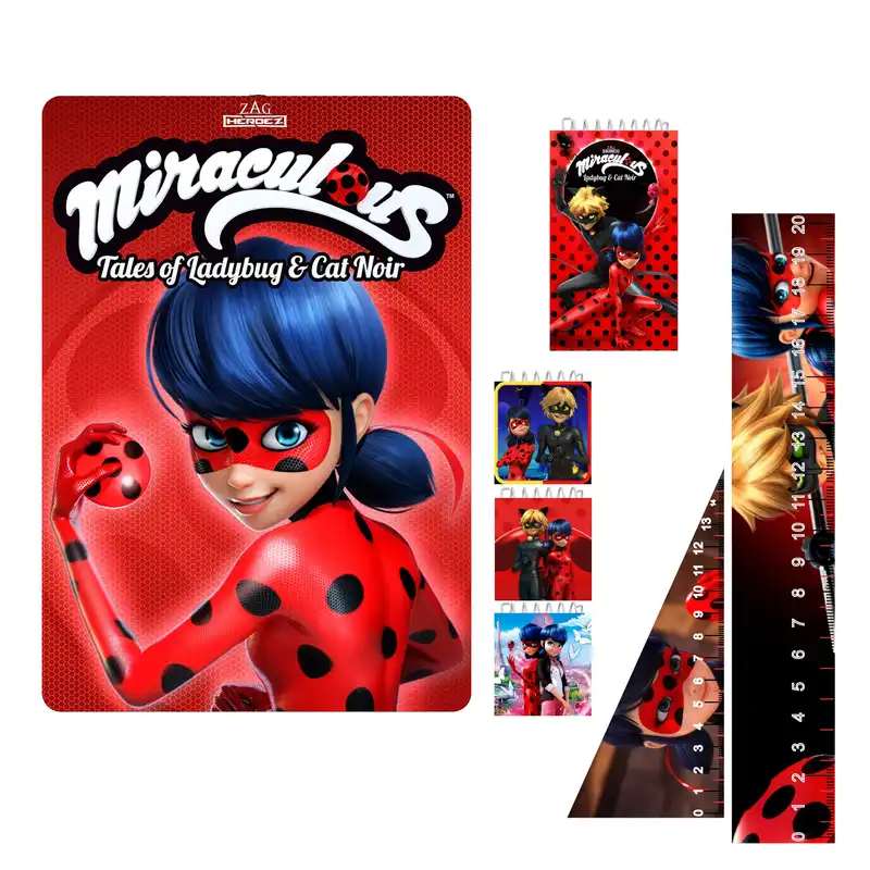 بسته لوازم تحریر مدل دختر کفشدوزکی مجموعه7عددی