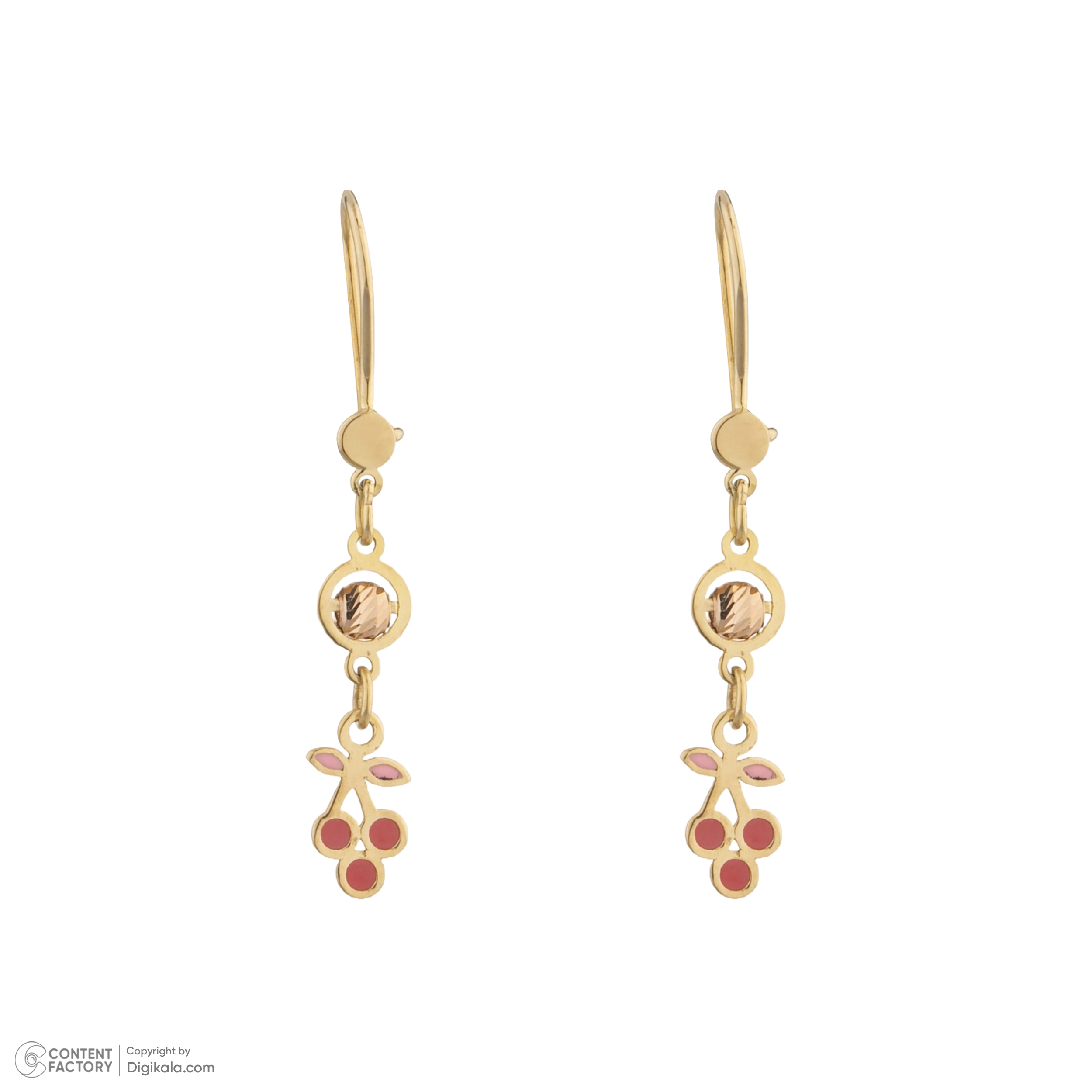 گوشواره آویز طلا 18 عیار زنانه گلدم مدل E-3070090