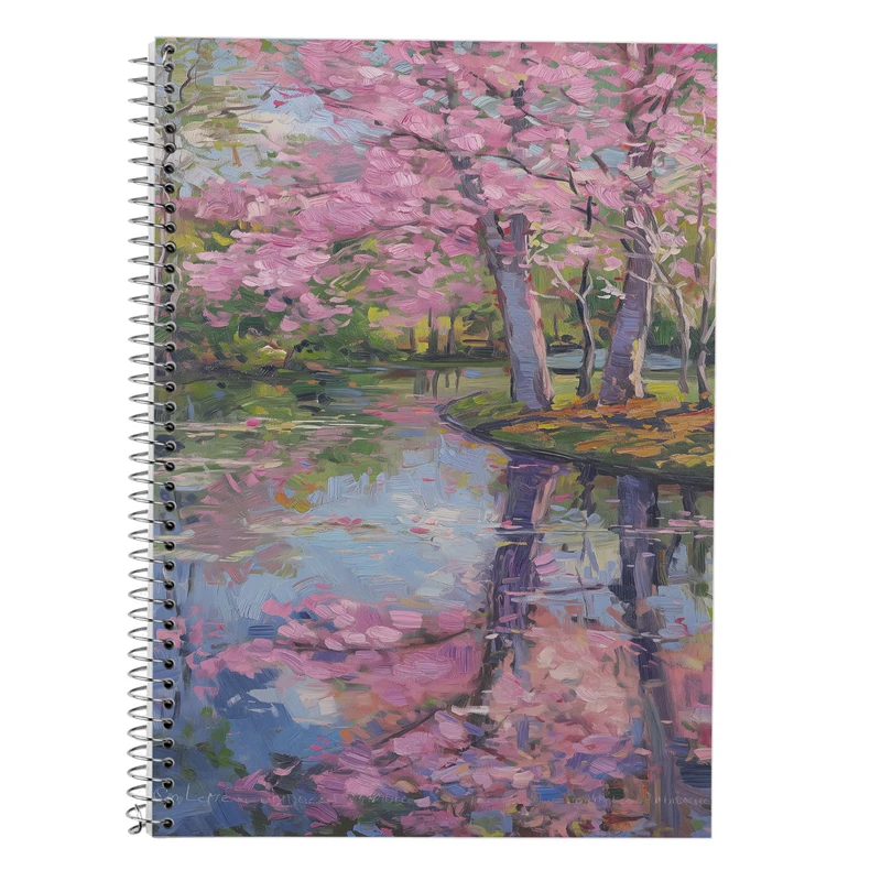 دفتر زبان 50 برگ مدوپد مدل سه خط طرح بهار کد DF13418