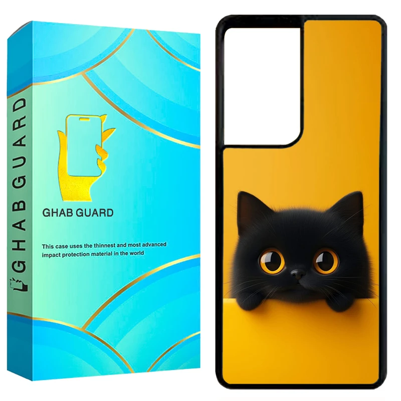 کاور قاب گارد طرح گربه مدل GCHPS21U مناسب برای گوشی موبایل سامسونگ Galaxy S21 Ultra 5G