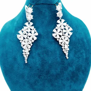 گوشواره نقره مدل جواهری