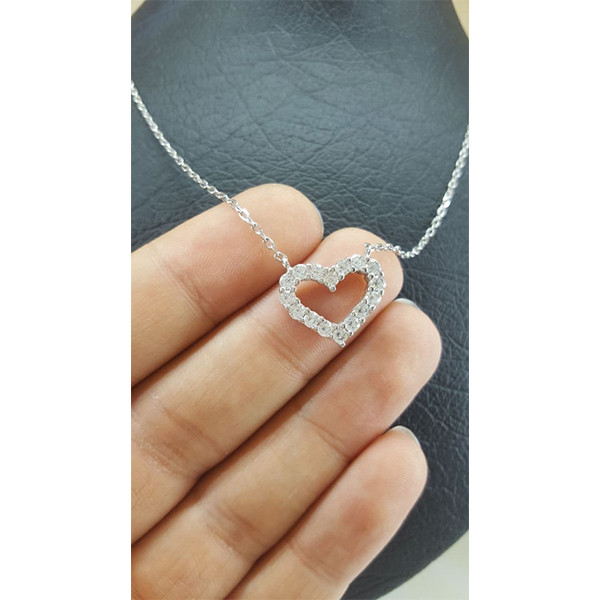 گردنبند نقره زنانه مدل قلب کد 1