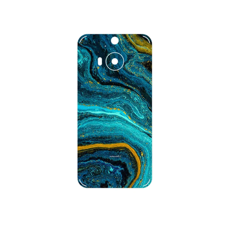 برچسب پوششی ماهوت مدل Turquoise marblewith golden streaks مناسب برای گوشی موبایل اچ تی سی One M9 Plus