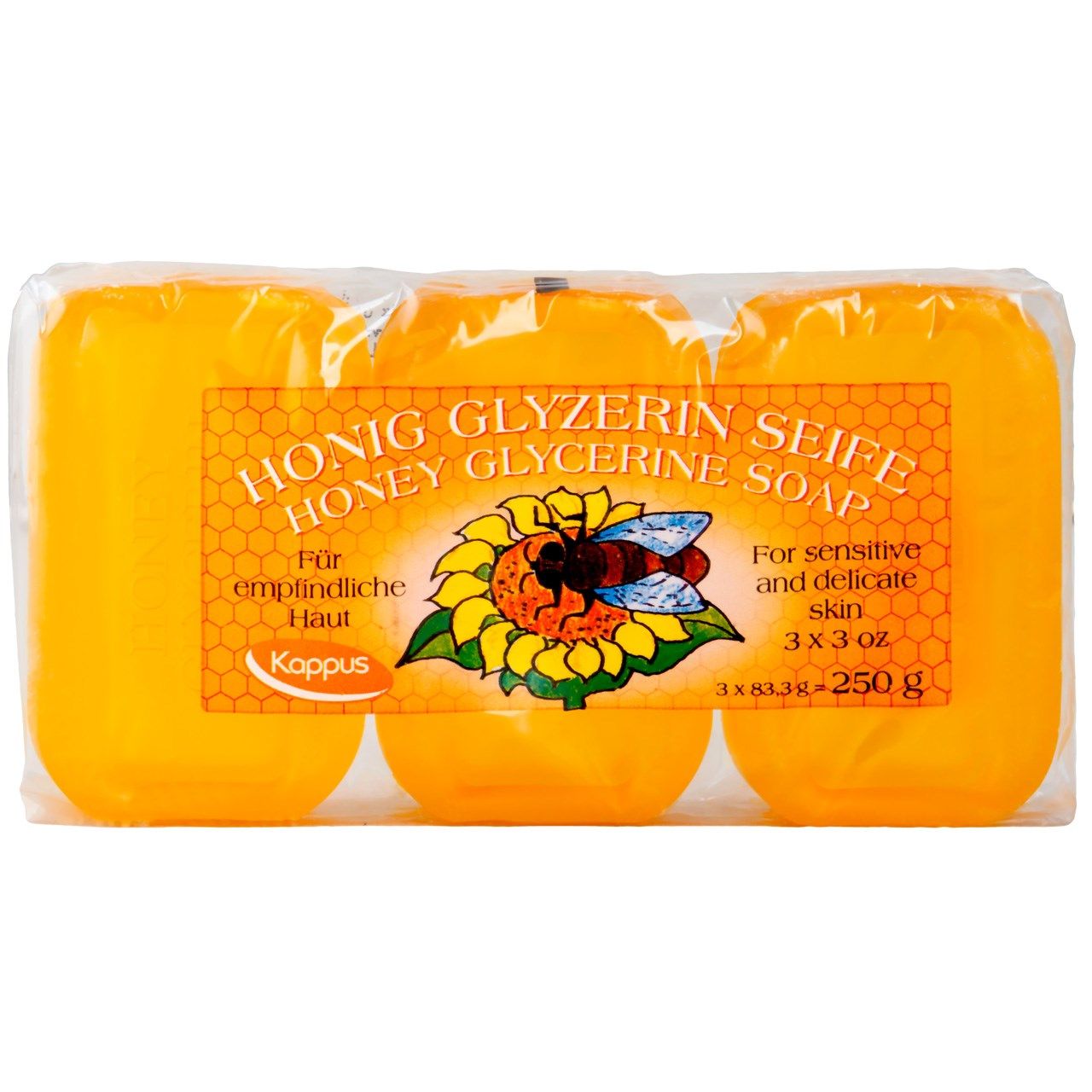 صابون شستشو کاپوس مدل Honey Glycerine وزن 250 گرم بسته 3 عددی -  - 1