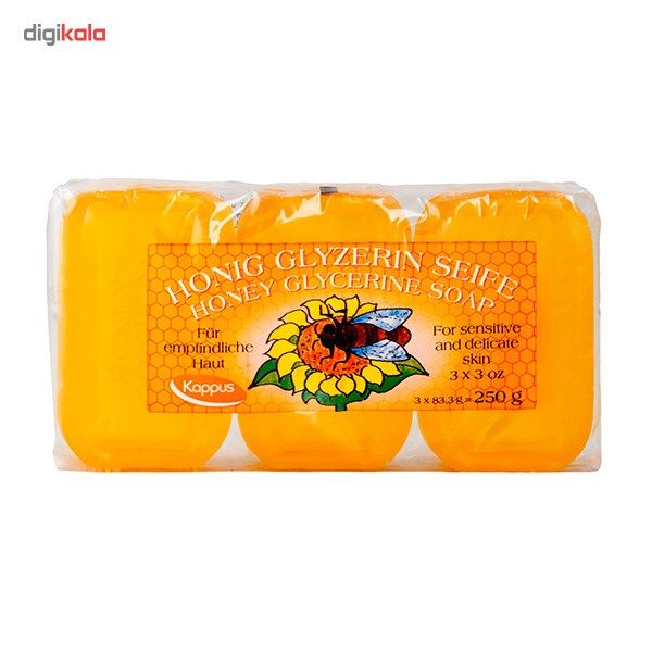 صابون شستشو کاپوس مدل Honey Glycerine وزن 250 گرم بسته 3 عددی -  - 2