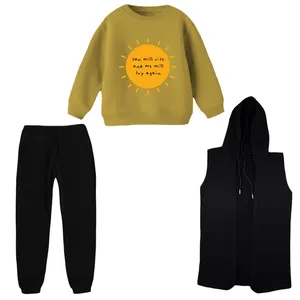 ست 3 تکه لباس راحتی بچگانه مدل خورشید    