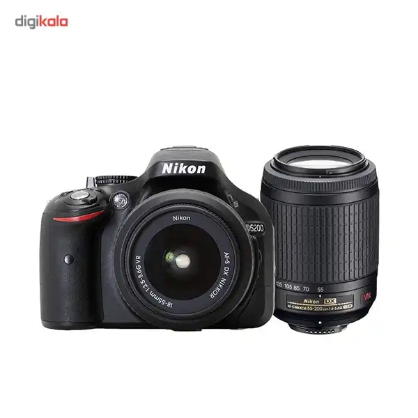 دوربین دیجیتال نیکون مدل D5200 به همراه لنز 55-18 و 200-55 میلی متر