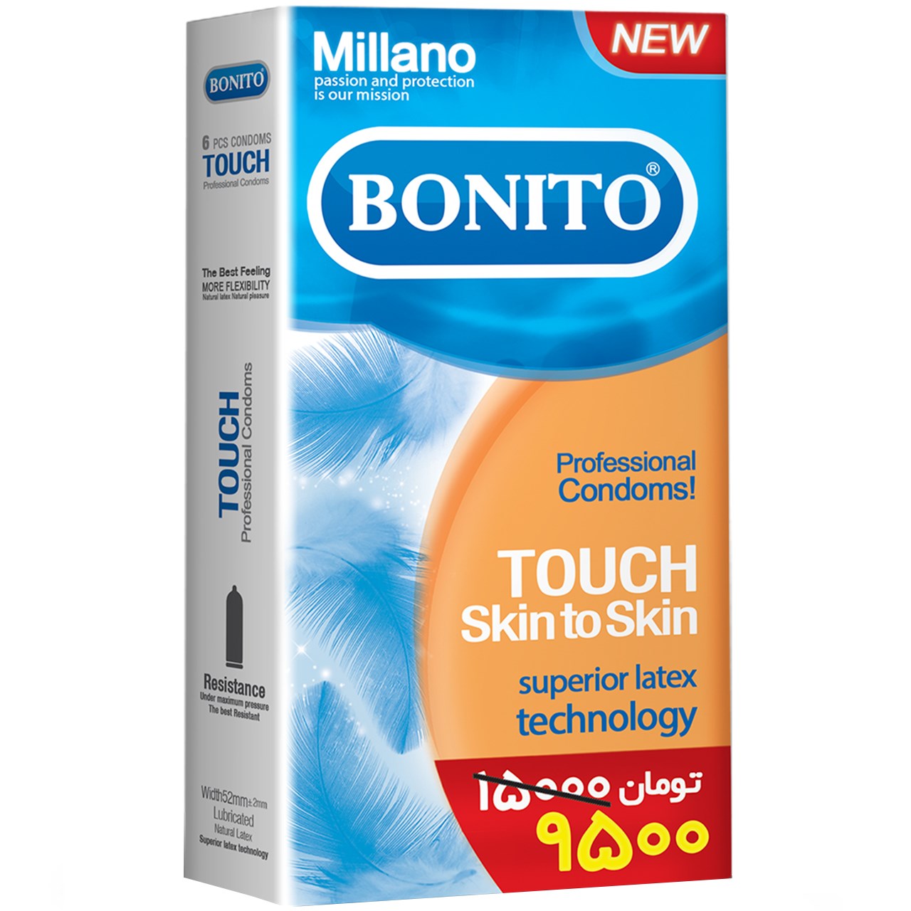 کاندوم بونیتو مدل Touch Skin To Skin بسته 6 عددی