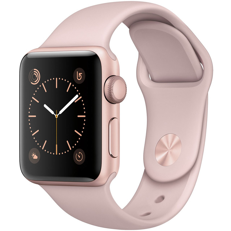 ساعت هوشمند اپل واچ سری 2 مدل 38mm Rose Gold Aluminum Case with Pink Sand Sport Band