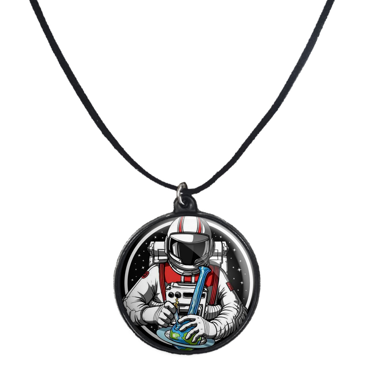 گردنبند پرمانه طرح فضانورد کد pmb.10408 مدل دو طرفه