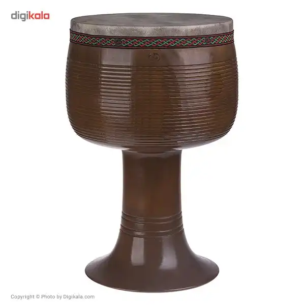 تنبک حلمی مدل ترکه‌ای قهوه‌ای با پوست شتر سایز 28