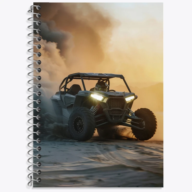 دفتر زبان 50 برگ خندالو مدل دو خط طرح موتور چهار چرخ کد 37099