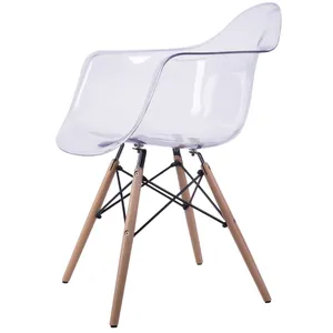 صندلی کروماتیک مدل Clear Armchair Wood Legs