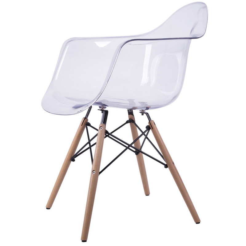 صندلی کروماتیک مدل Clear Armchair Wood Legs