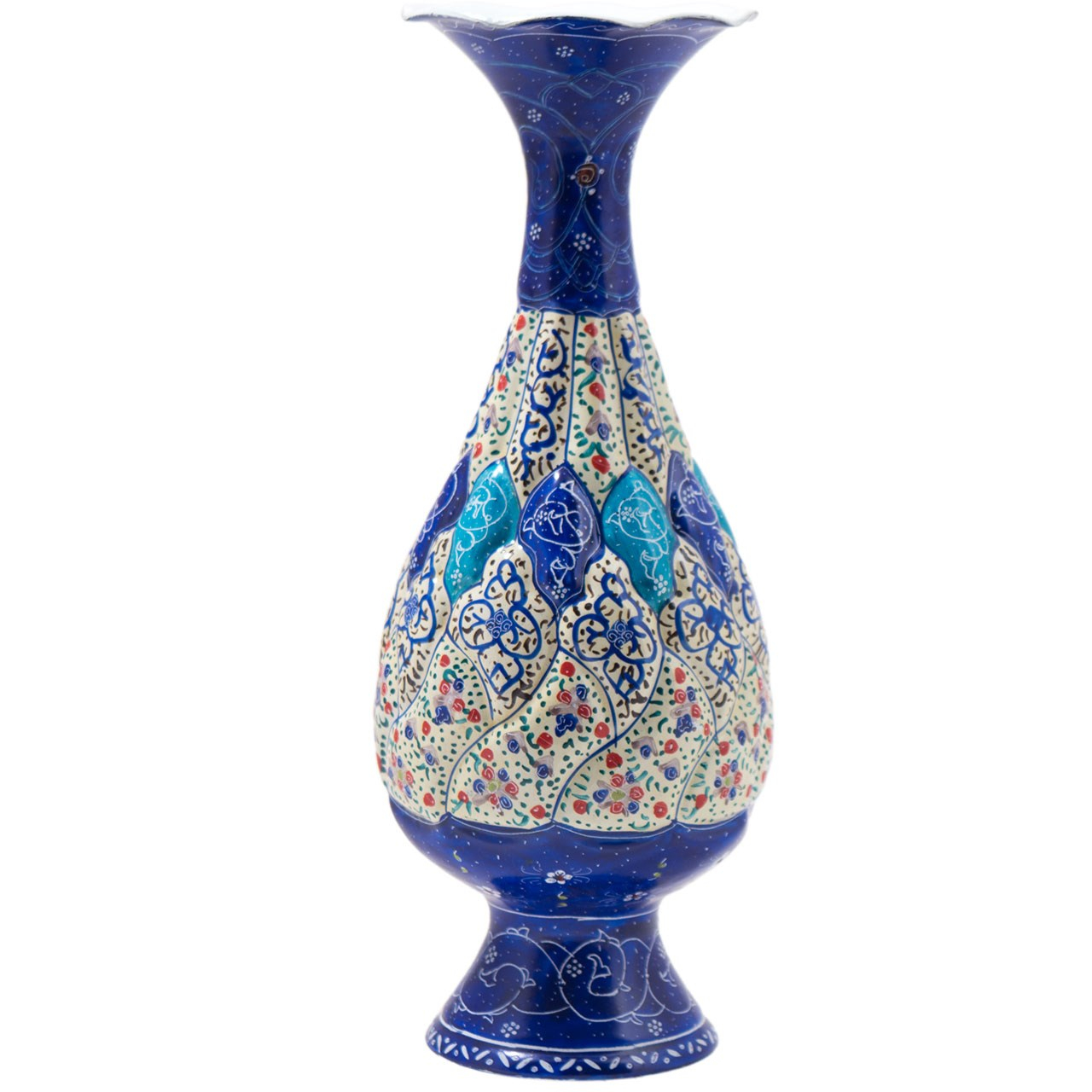 گلدان میناکاری مسی رستا طرح صراحی 109-12-102 ارتفاع 20 سانتی متر