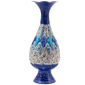 گلدان میناکاری مسی رستا طرح صراحی 109-12-102 ارتفاع 20 سانتی متر