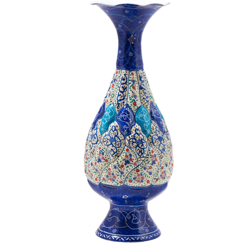 گلدان میناکاری مسی رستا طرح صراحی 109-12-102 ارتفاع 20 سانتی متر