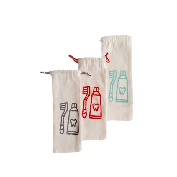 جا مسواكي مدل پارچه مسافرتي بسته سه عددي