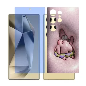 Glass Together model Blue cut screen protector for Samsung Galaxy S22 Ultra mobile phone with back cover sticker