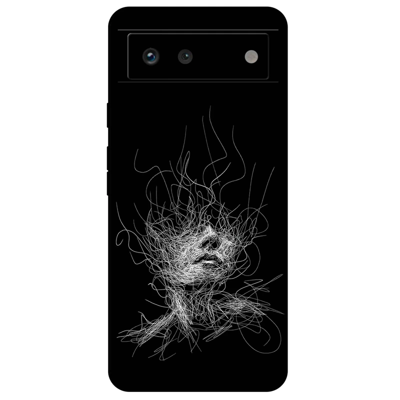 کاور مگافون طرح اسکچ صورت مدل 7423 مناسب برای گوشی موبایل گوگل Pixel 6A