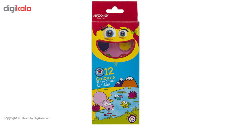 آبرنگ 12 رنگ آریا کد 1-5003