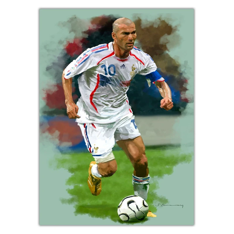 تابلو شاسی ونسونی طرح Zidane Art سایز 30x40 سانتی متر