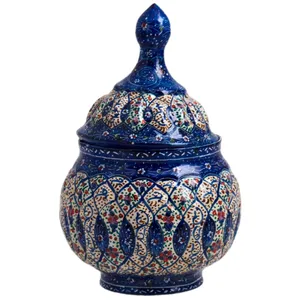 قندان میناکاری رستا طرح 35-17-102  ارتفاع 14 سانتی متر