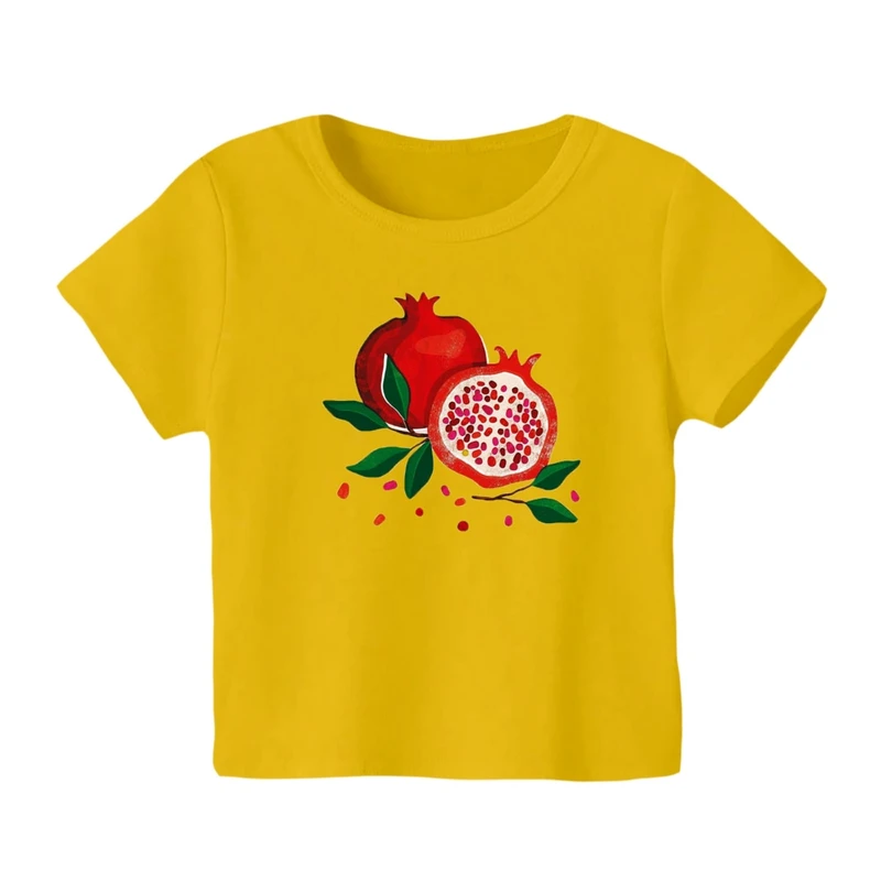 تی شرت آستین کوتاه بچگانه مدل انار یلدایی کد 1