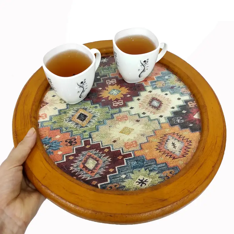 سینی چوبی رزینی مدل سنتی کد 35