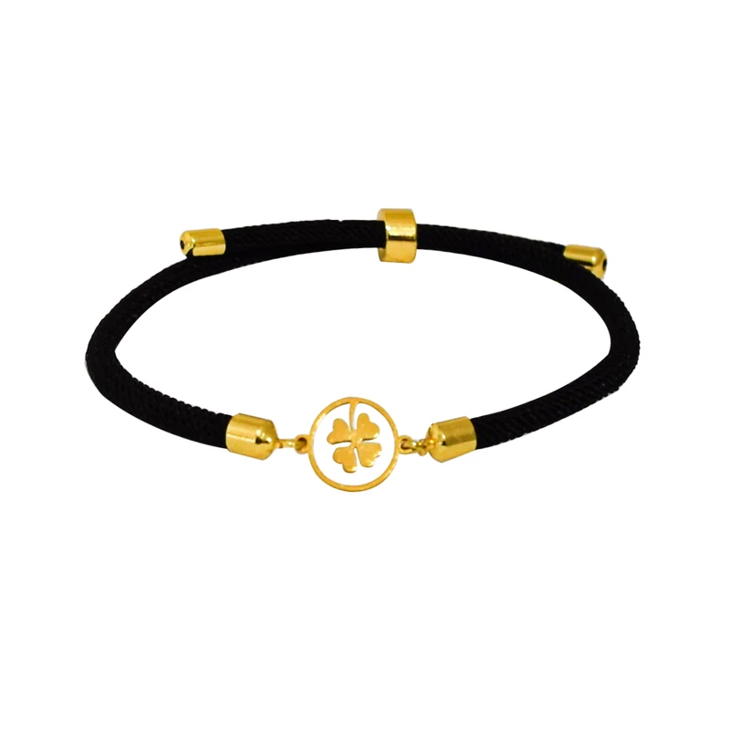 دستبند بندی زنانه مدل شانس طرح شبدر کد 14